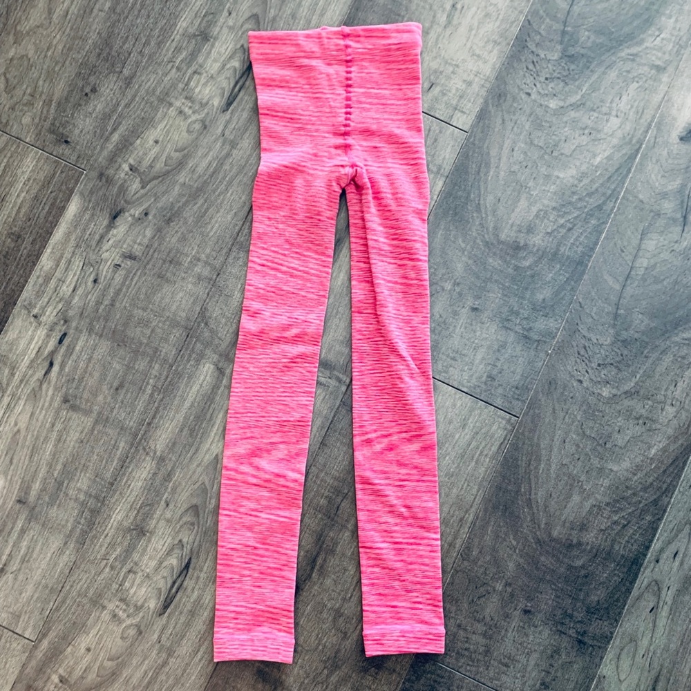 Girls Pink Lined Leggings, Size 12-14